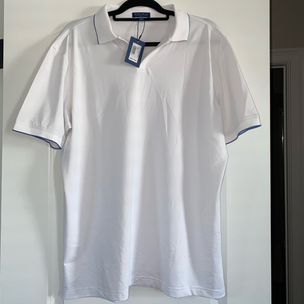 Peter Millar White Collared Tee